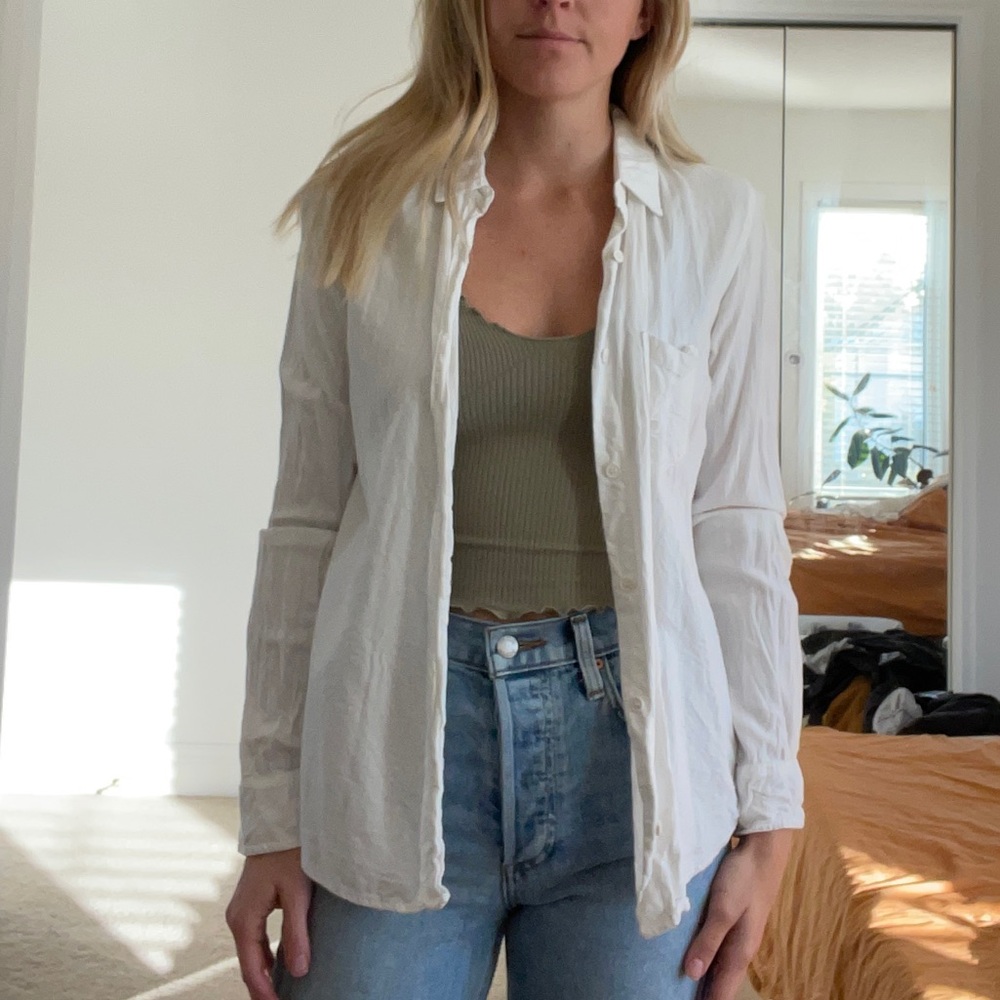 White Brandy Melville Button Up Shirt